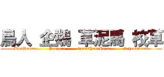 鳥人 企鵝 草泥馬 校草 (BirdHuman         Penguin         GrassYourHorse         SchoolGrass)