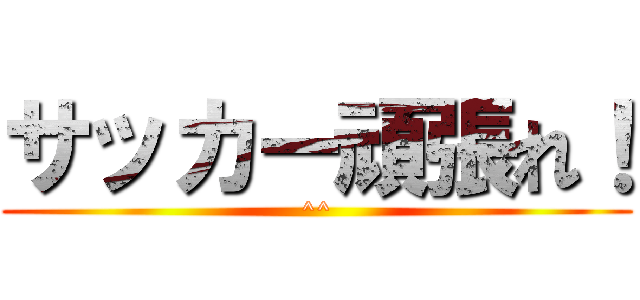 サッカー頑張れ！ (^^)