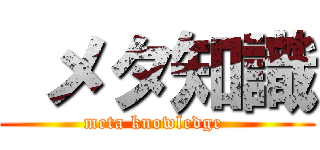  メタ知識 (meta knowledge )