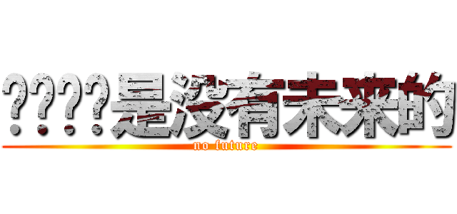 你们这样是没有未来的 (no future)