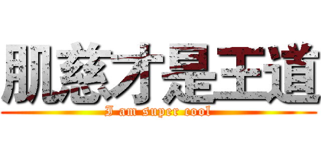肌慈才是王道 (I am super cool)