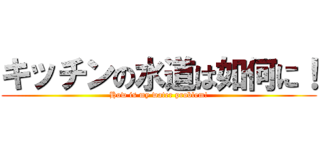 キッチンの水道は如何に！ (How is my water problem!)