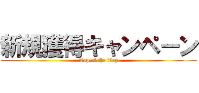 新規獲得キャンペーン (Top of the Top)