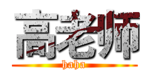高老师 (haha)