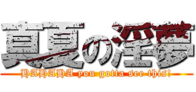 真夏の淫夢 (HAHAHA you gotta see this!)
