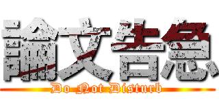 論文告急 (Do Not Disturb)