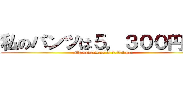 私のパンツは５，３００円です (My underwear is 5,300 yen)