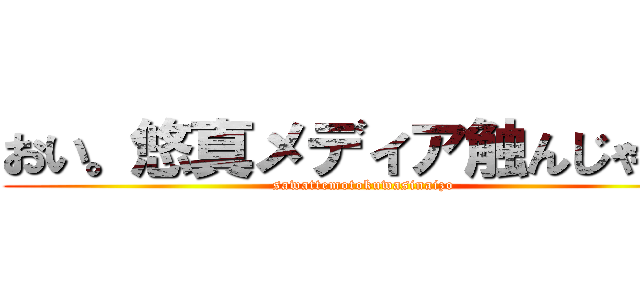 おい。悠真メディア触んじゃねぇ (sawattemotokuwasinaizo)