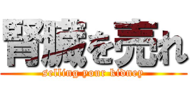 腎臓を売れ (selling your kidney)
