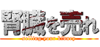 腎臓を売れ (selling your kidney)