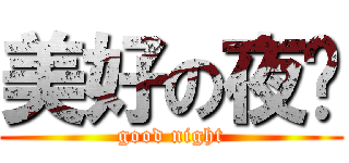 美好の夜晚 (good night)