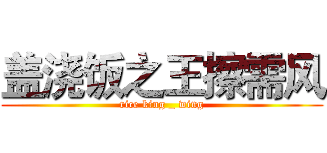 盖浇饭之王擦需风 (rice king _ wing)