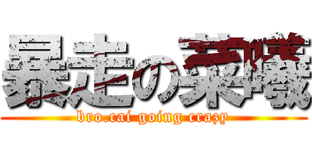 暴走の菜曦 (bro.cai going crazy)