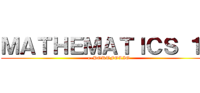 ＭＡＴＨＥＭＡＴＩＣＳ １０ (e-PORTFOLIO)