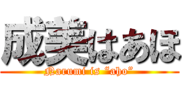 成美はあほ (Narumi is “aho”)