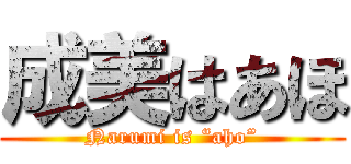 成美はあほ (Narumi is “aho”)