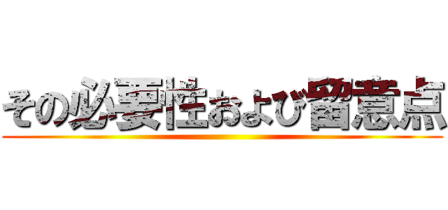 その必要性および留意点 ()