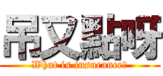 吊又點呀 (What is insurance?)