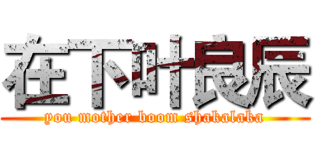 在下叶良辰 (you mother boom shakalaka)