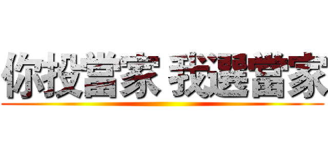 你投當家 我選當家 ()