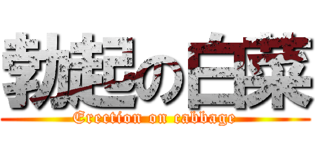 勃起の白菜 (Erection on cabbage)