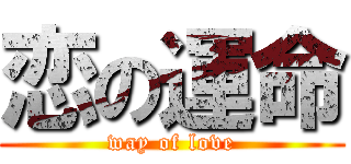 恋の運命 (way of love)