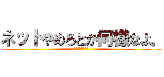 ネットやめろとか何様なよ。 (マジチョウノンナ)