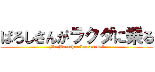 ばろしさんがラクダに乗る (Mr. Baroshi rides a camel)