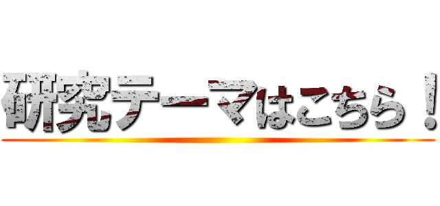 研究テーマはこちら！ ()