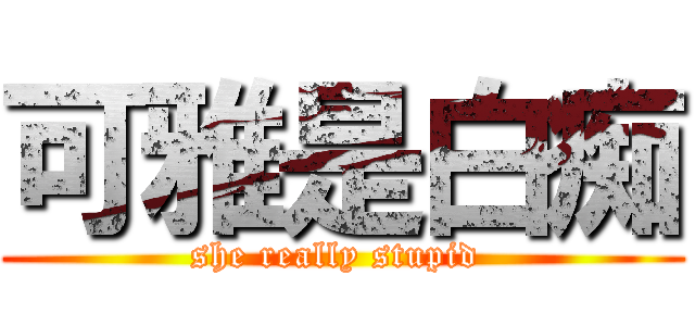 可雅是白痴 (she really stupid )