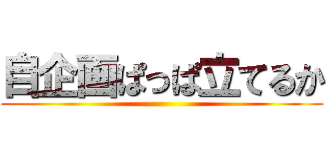 自企画ぱっぱ立てるか ()