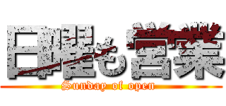 日曜も営業 (Sunday of open )