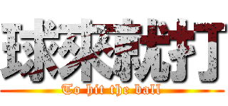 球來就打 (To hit the ball)