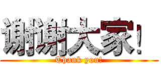 谢谢大家！ (Thank you!)