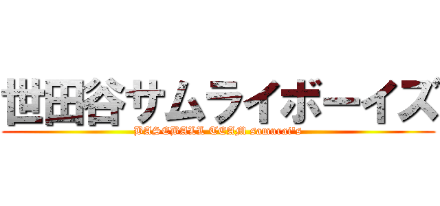 世田谷サムライボーイズ (BASEBALL TEAM samurai's)