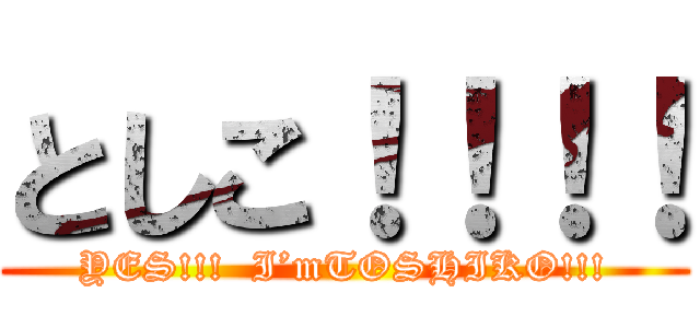 としこ！！！！ (YES!!!  I’mTOSHIKO!!!)