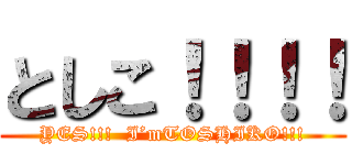 としこ！！！！ (YES!!!  I’mTOSHIKO!!!)