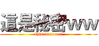 這是秘密ｗｗ (this is secert)
