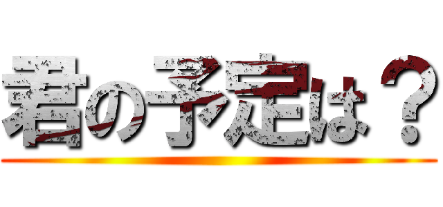 君の予定は？ ()