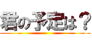 君の予定は？ ()