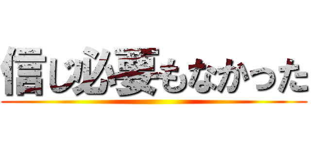 信じ必要もなかった ()