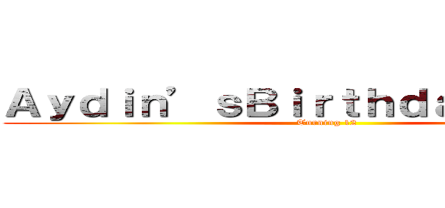 Ａｙｄｉｎ’ｓＢｉｒｔｈｄａｙＰａｒｔｙ (Turning 12)