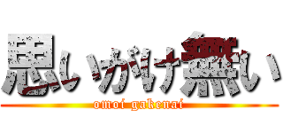 思いがけ無い (omoi gakenai)