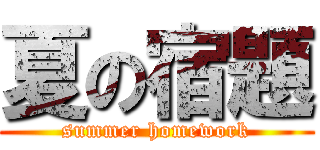 夏の宿題 (summer homework)