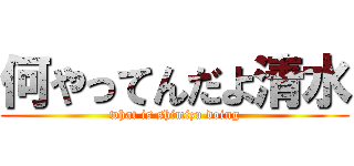 何やってんだよ清水 (what is shimizu doing)