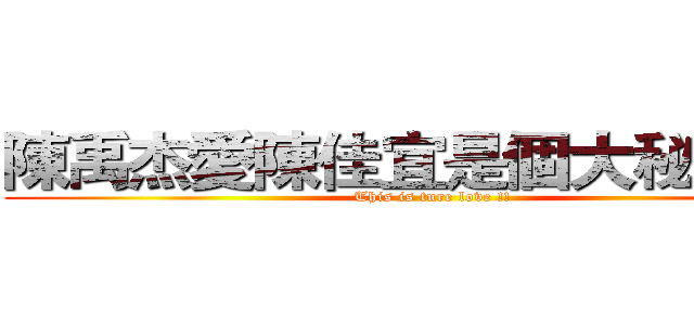 陳禹杰愛陳佳宜是個大秘密！！ (This is ture love !!)